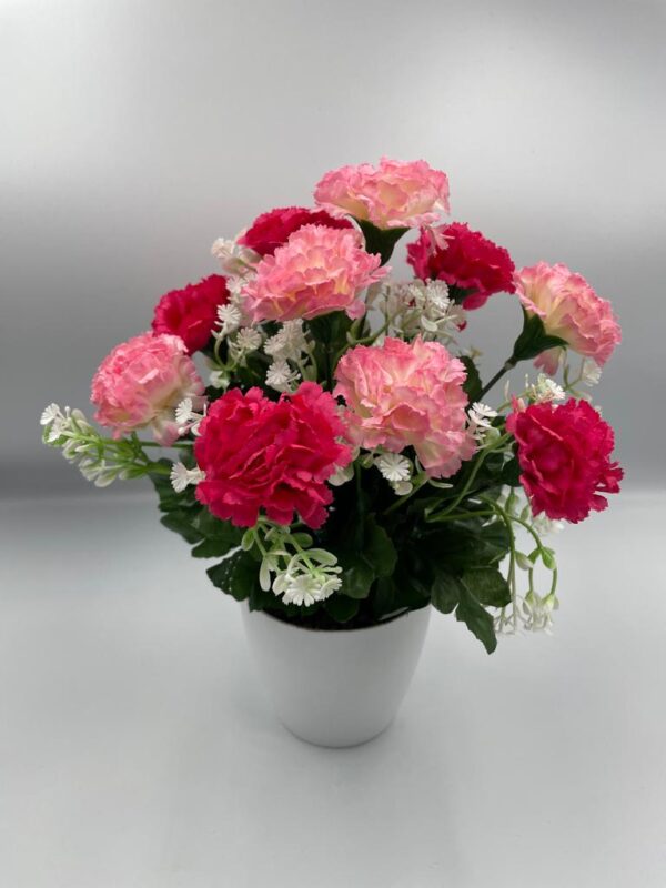 POT DE FLEURS PENSEES ROSES